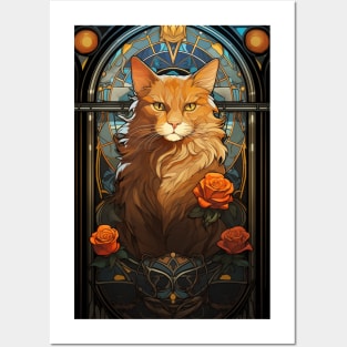 Art Nouveau Ginger Tiger Posters and Art